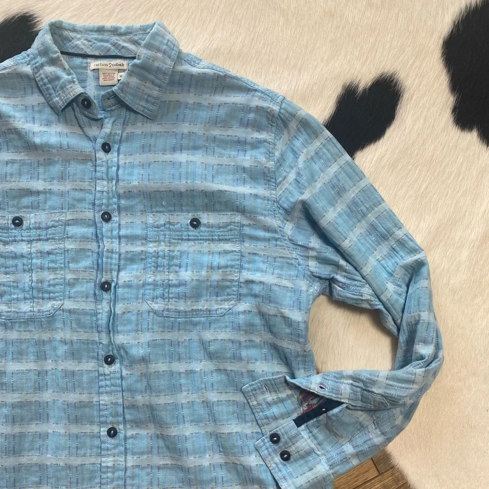 Carbon2Cobalt Men's Long Sleeve Sea Change Plaid Shirt - Picture 3 of 8